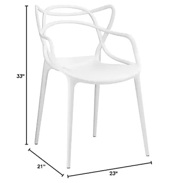 Modway Entangled Modern Dining Chair in White - Stylish Comfort