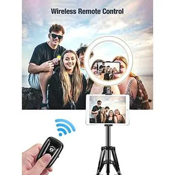 Elitehood 12’’ Ring Light with Tripod Stand (72’’ Tall) & iPad/Phone Holder, Dimmable Selfie Circle LED Lights Ringlight for Video Recording, Conference, Makeup, Laptop, Computer, Webcam, YouTube