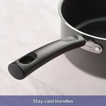 18 Piece Nonstick Cookware Set - Gray - Aluminum Construction, Dishwasher Safe, Compatible with Gas, Electric, Ceramic Cooktops - Includes Sauté Pans, Griddle, Dutch Oven, Cooking Utensils