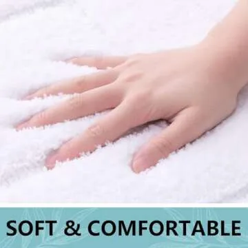 Buganda Bathroom Rugs, 24" x 20", Soft and Absorbent Microfiber Bath Rugs, Non-Slip Shaggy Shower Ca...