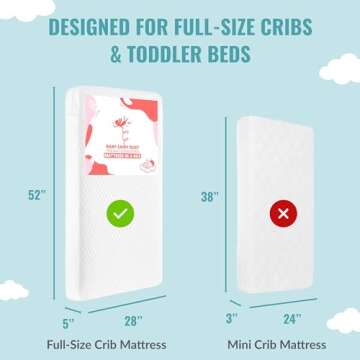 Dream On Me Baby Fairy 5” Foam Crib & Toddler Bed Mattress in a Box, White I Greenguard Gold Certi...