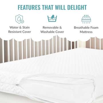 Dream On Me Baby Fairy 5” Foam Crib & Toddler Bed Mattress in a Box, White I Greenguard Gold Certified I JPMA Certified