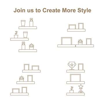 Emfogo Floating Shelves for Wall, 16.9 inch Wood Wall Shelves with Ledge, Floating Shelf Picture Ledge Set of 3 for Living Room Bedroom Kitchen Display and Storage(Rustic Brown)