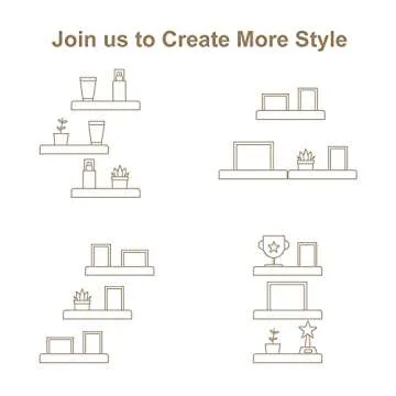 Emfogo Floating Shelves for Wall, 16.9 inch Wood Wall Shelves with Ledge, Floating Shelf Picture Ledge Set of 3 for Living Room Bedroom Kitchen Display and Storage(Rustic Brown)