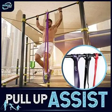 Invincible Fitness Pull Up Assistance Bands Set, Adjustable Jump Rope, 5 Loop Exercise Bands Crossfit Stretch Fitness Bands Assist Kit