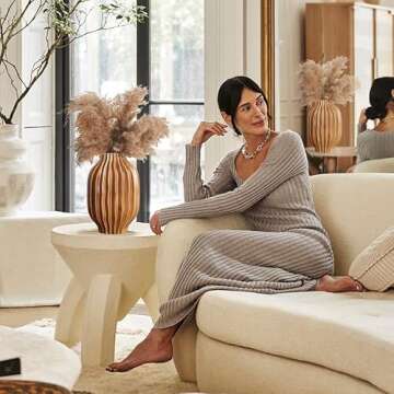 BlossoME 11" Large Ceramic Vases for Farmhouse Entryway Decorative Pottery Living Room Kitchen Decoration Fall Flower Vase for Pampas Grass Fireplace Mantel Console Table