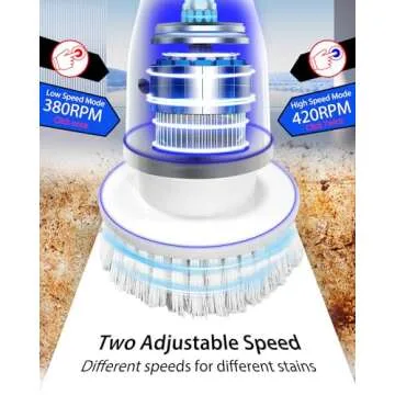 UBeesize Electric Spin Scrubber,Long Cordless Cleaning Brush,Rotatable Shower Scrubber with 8 Replaceable Heads,Adjustable Detachable Handle Bathroom Scrubber for Bathtub,Tile,Floor and Car Cleaning