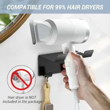 High-Quality Hair Dryer Holder Wall Mount for Easy Access