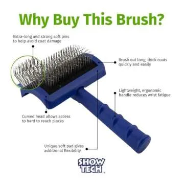 Show Tech Tuffer Than Tangles Slicker Brush - Effortless Grooming for Curly Coats