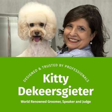 Show Tech Tuffer Than Tangles Slicker Brush for Dog Grooming with Long, Firm Pins, Medium Size, Perfect for Doodle Breeds, Angled Pins for Dematting, Remove Undercoat, Comfort Grip Handle