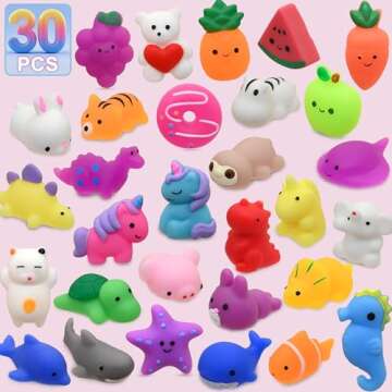 30pcs Kawaii Mochi Squishy Toys for Kids 4-12