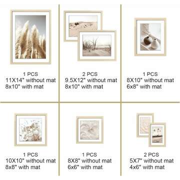 ArtbyHannah 8 Pack Gallery Wall Frame Set