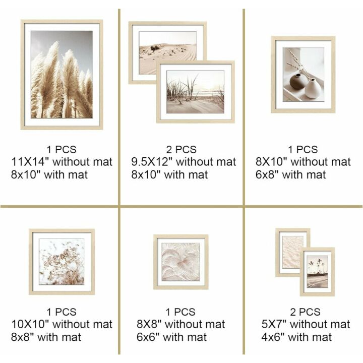 ArtbyHannah 8 Pack Gallery Wall Frame Set
