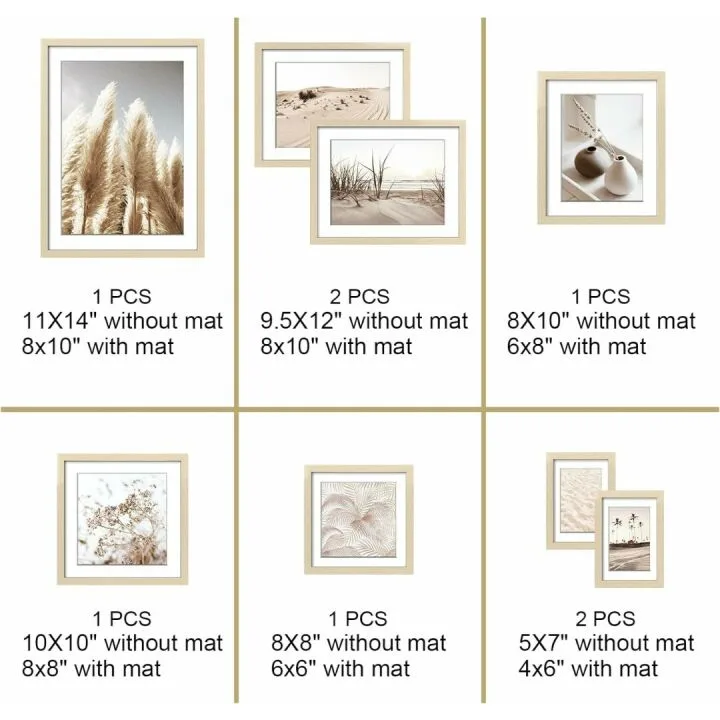 ArtbyHannah 8 Pack Gallery Wall Frame Set