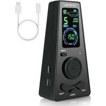Digital Metronome with Timer & English Counting - Easy Color Display