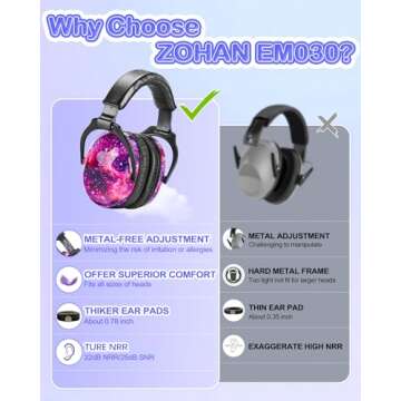 ZOHAN Kids Ear Protection 2 Pack, Hearing Protection Safety Ear Muffs for Children Have Sensory Issu...