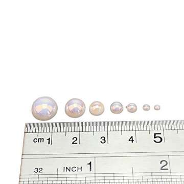 Chenkou Craft 3000PCS White AB Round Flatback Beads