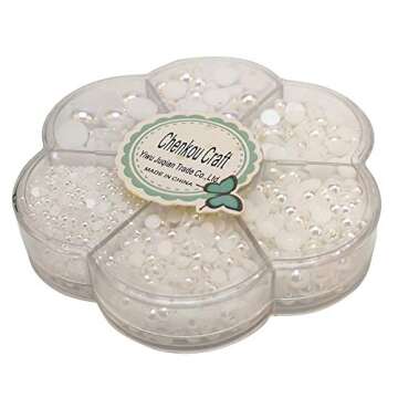 Chenkou Craft 3000PCS White AB Round Flatback Beads