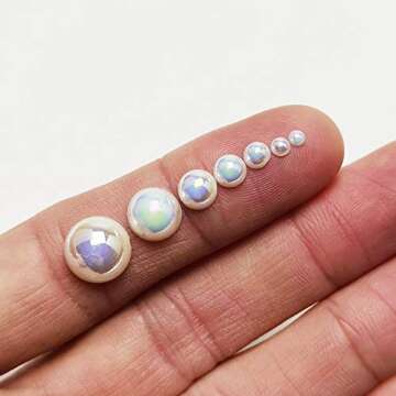 Chenkou Craft 3000PCS White AB Round Flatback Beads