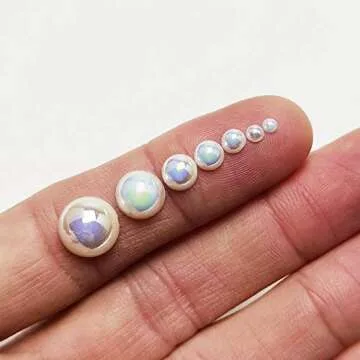 Chenkou Craft 3000PCS White AB Round Flatback Beads