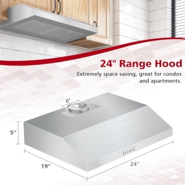ONEEON 24" Under Cabinet Range Hood with LED