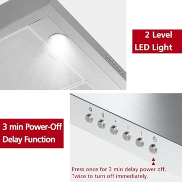 ONEEON 24" Under Cabinet Range Hood with LED