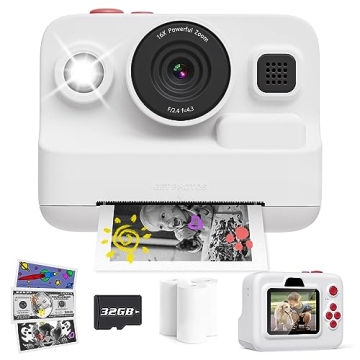 Kids Camera Instant Print, MEETRYE Instant Print Camera for Kids 4-14 Year Old, Christmas Birthday G...