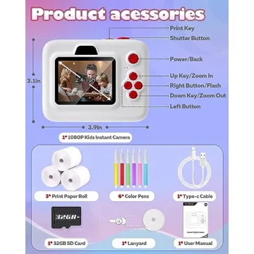 Kids Instant Print Camera MEETRYE Fun for Ages 4-14