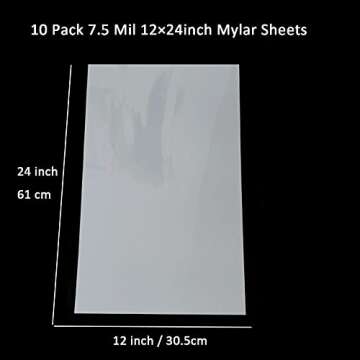 10 Pack 7.5 Mil Blank Stencil Sheets 12 x 24 inch Mylar Sheet Milky Translucent PET Blank Stencil Ma...