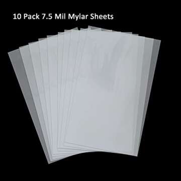 10 Pack 7.5 Mil Blank Stencil Sheets 12 x 24 inch Mylar Sheet Milky Translucent PET Blank Stencil Making Sheet Blank Mylar Templates for DIY Art Craft, Cricut, Silhouette, Template Material