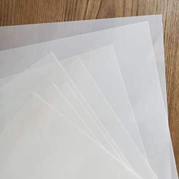 10 Pack 7.5 Mil Blank Stencil Sheets 12 x 24 inch Mylar Sheet Milky Translucent PET Blank Stencil Making Sheet Blank Mylar Templates for DIY Art Craft, Cricut, Silhouette, Template Material