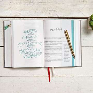 CSB She Reads Truth Bible, Gray Linen Cloth Over Board, Black Letter, Full-Color Design, Wide Margin...