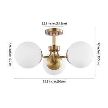 JONATHAN Y 3-Light Semi Flush Mount Fixture Modern Design