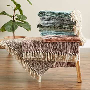 DII Diamond Cotton Throw - Woven 50x60 for All Occasions