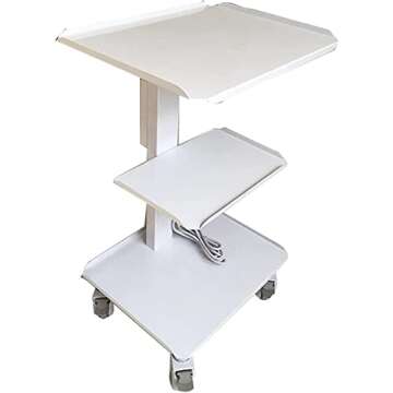 TECHTONGDA Mobile Salon Trolley Beauty Cart - 3 Tier Rolling Cart for Salon and Clinic