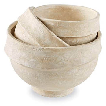 Mud Pie Nested Set of Paper Mache Bowls for Home Decor