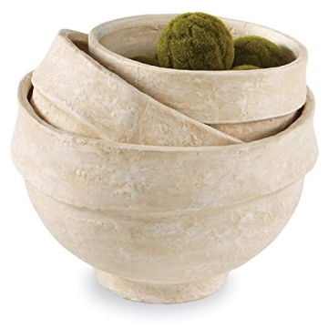 Mud Pie Nested Set of Paper Mache Bowls for Home Decor