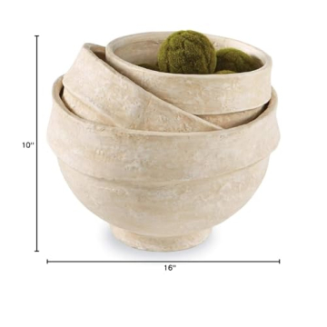 Mud Pie Nested Set of Paper Mache Bowls for Home Decor