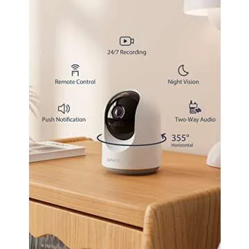 GNCC Pet Camera, Indoor Camera for Baby/Pet/Security with Night Vision, Dog Camera, 2-Way Audio, 2.4...