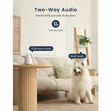 GNCC Pet Camera, Indoor Camera for Baby/Pet/Security with Night Vision, Dog Camera, 2-Way Audio, 2.4G WiFi, 360° PTZ Remote Control(Manual Up and Down), Smart Detection, SD&Cloud Storage, P1