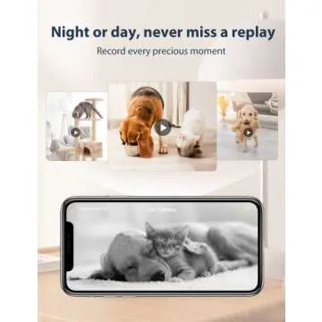 GNCC Pet Camera, Indoor Camera for Baby/Pet/Security with Night Vision, Dog Camera, 2-Way Audio, 2.4G WiFi, 360° PTZ Remote Control(Manual Up and Down), Smart Detection, SD&Cloud Storage, P1