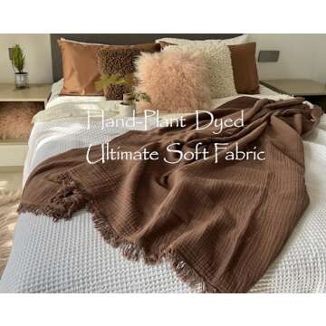 KyraHome Organic Cotton 50x60 Throw Blanket for all Seasons
