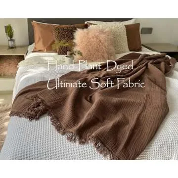 KyraHome Organic Cotton 50x60 Throw Blanket for all Seasons