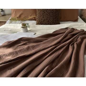 KyraHome Organic Cotton 50x60 Throw Blanket for all Seasons