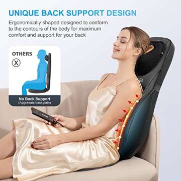 COMFIER Shiatsu Neck Back Massager with Heat - Adjustable Massage Seat Cushion for Relaxation