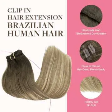 GOO GOO Clip in Hair Extensions Real Human Hair