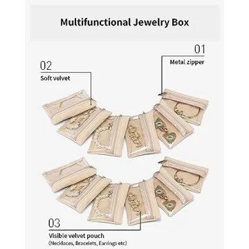 Vlando Jewelry Travel Organizer Bags for Elegant Storage