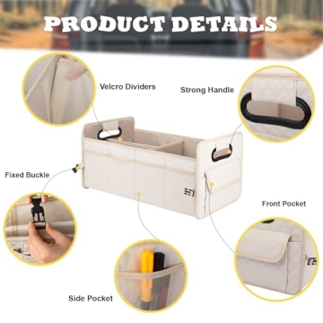 JiatuA Car Trunk Organizer for Stylish Vehicle Storage