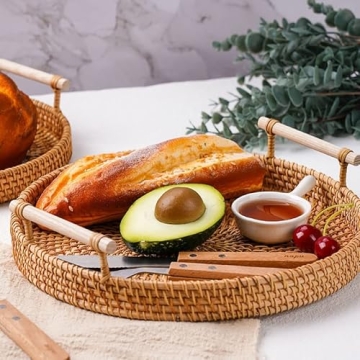 YANGQIHOME Woven Serving Tray Stylish Gift for Home
