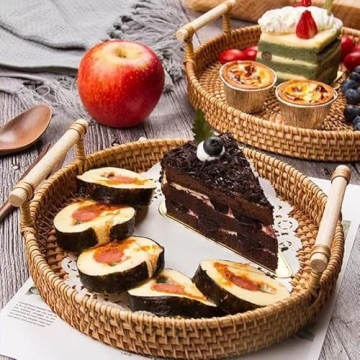 YANGQIHOME Woven Serving Tray Stylish Gift for Home